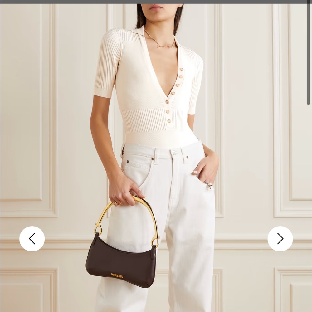 Jacquemus' 'Yauco' bodysuit sz 34 off white ivory NEW